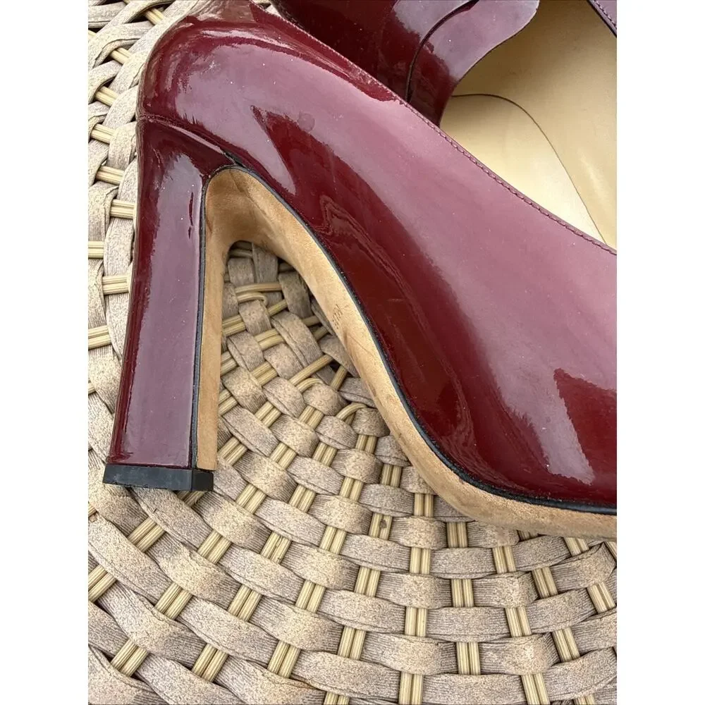 Kate Spade Burgundy Leather Heels Made In Italy 9 US Platform Pump Retro 40s